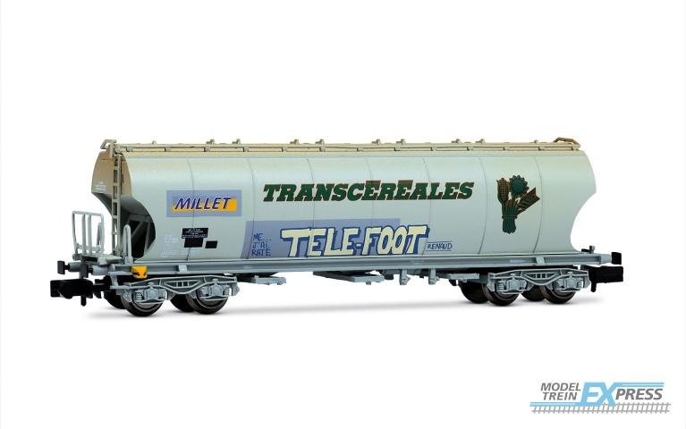 Arnold 6705 F-MISA, 4-axle cereal hopper wagon (rounded walls) "Millet" with graffiti "Telefoot", ep. VI