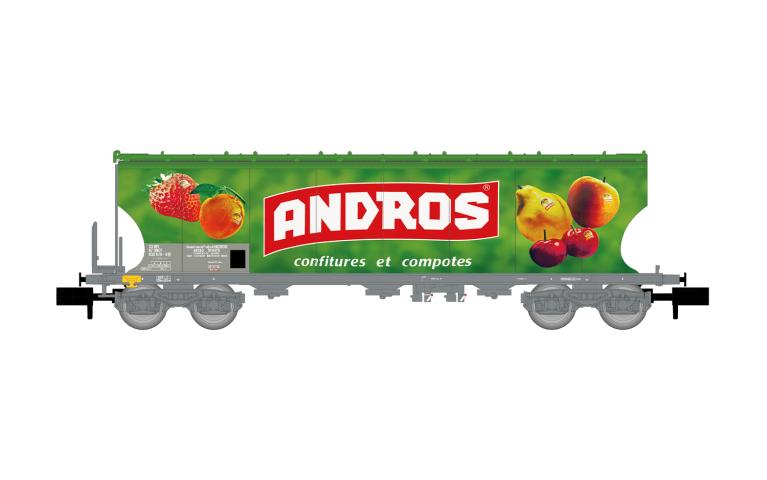 Arnold 6733 SNCF, 4-axle round sided hopper wagon, "Andros", green livery, ep. V