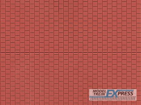 Auhagen 52424 Stoep/Trottoir platen / Dekorplatte Fußsteig rood (12 st.) (per stuk 100x200 mm)
