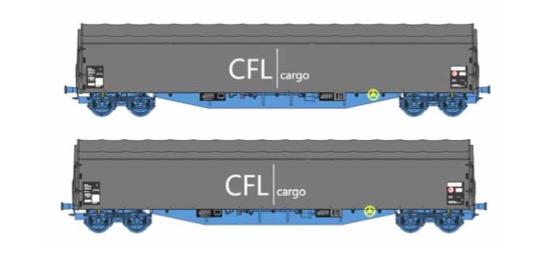 B-Models 45.662 Set van 2 huifwagons, CFL Cargo , set A