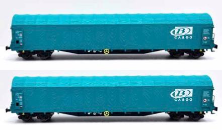 B-Models 45.665 Set van 2 huifwagons, SNCB , B-cargo , set B