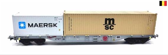 B-Models 54.171 Sgns containerwagon, SNCB,  20ft MAERSK + 40ft MSC