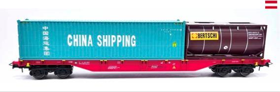 B-Models 54.174 Sgns containerwagon, A-OBB , China Shipping + tankc. Bertschi