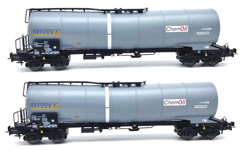 B-Models 81096 Knik-ketelwagons, set van 2 wagons, Millet-ChemOil