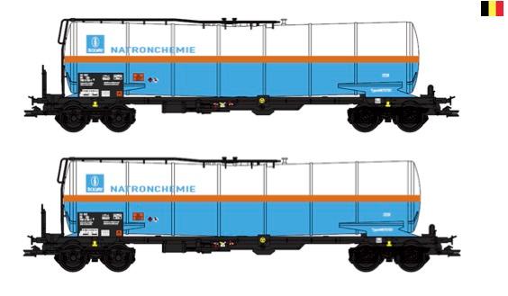 B-Models 81099 Knik-ketelwagons, set van 2 wagons, Solvay Natronchemie
