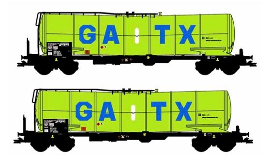 B-Models 81103 Knik-ketelwagons, set van 2 wagons, GATX , new color