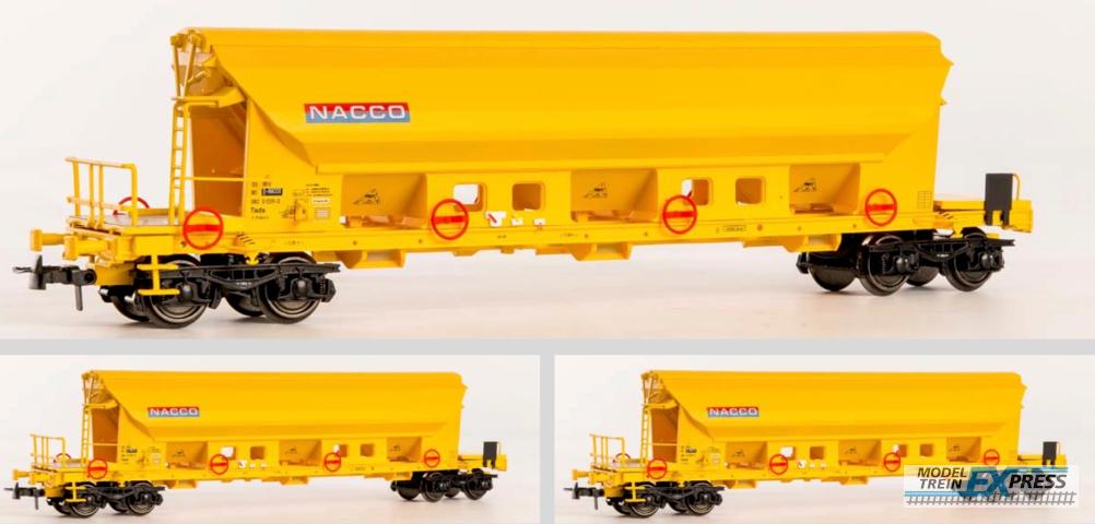 B-Models 83201 Set met 3 zwenkdakwagens Tads, geel, D-NACCO