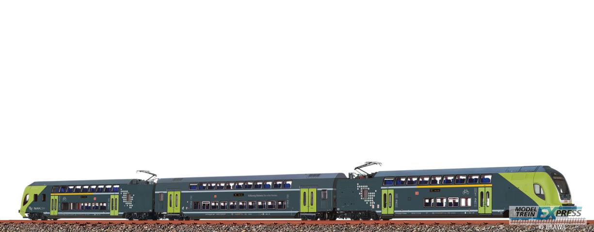 Brawa 44580 H0 TWINDEXX VARIO® Doppelstock-Triebzug NAH.SH, 3er-Set (Kiel Hbf), DC Analog BASIC+