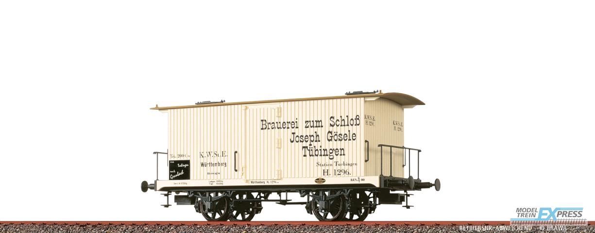 Brawa 47731 H0 Gedeckter Güterwagen "Brauerei zum Schloß Joseph Gösele" K.W.St.E. Ep. I