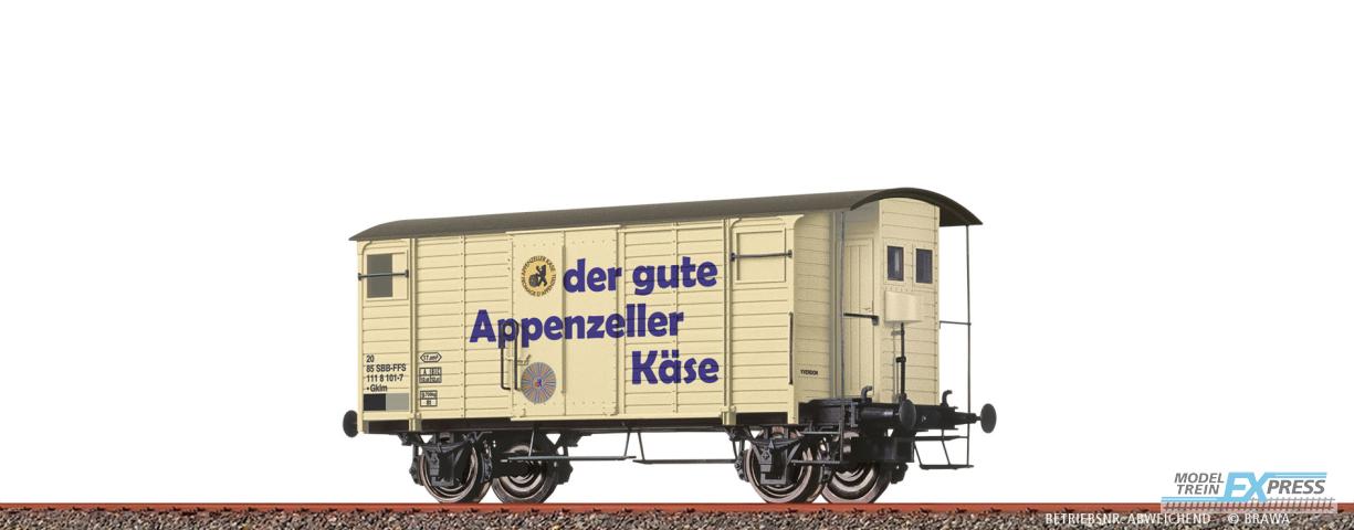 Brawa 47884 H0 Gedeckter Güterwagen Gklm "Appenzeller" SBB Ep. IV