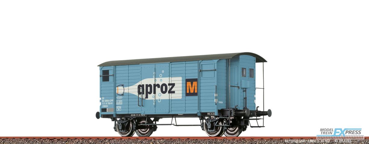 Brawa 47885 H0 Gedeckter Güterwagen Gklm "Aproz" SBB Ep. IV