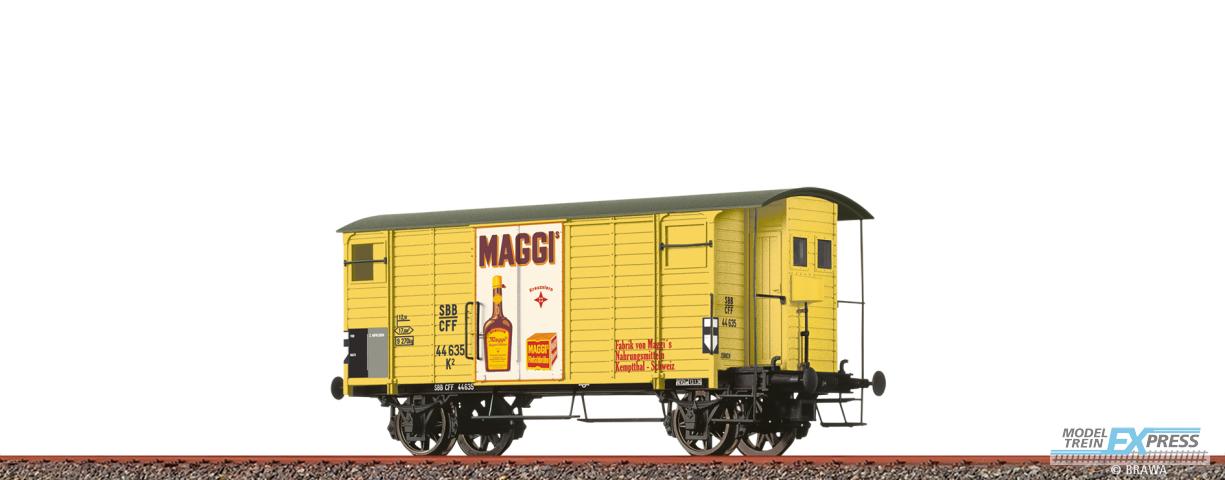 Brawa 47895 H0 Gedeckter Güterwagen K2 "Maggi®" SBB Ep. II