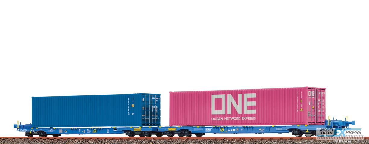 Brawa 48107 H0 Containerwagen Sffggmrrss36 VTG, beladen mit 40 ft-Containern "ONE" Ep. VI
