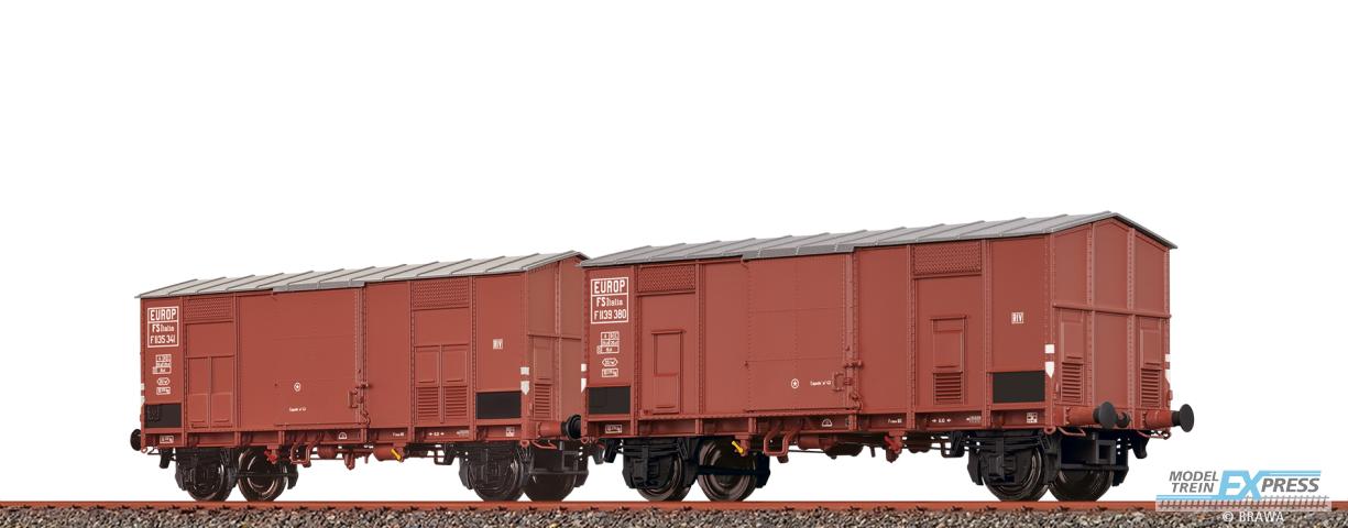 Brawa 48573 H0 Spitzdachwagen F FS, 2er-Einheit Ep. III