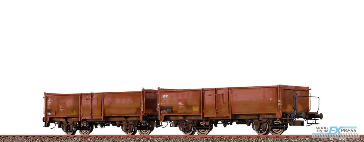 Brawa 48640 H0 Offene Güterwagen E037 SBB, mit Ladegut "Rüben", patiniert, 2er-Einheit Ep. IV