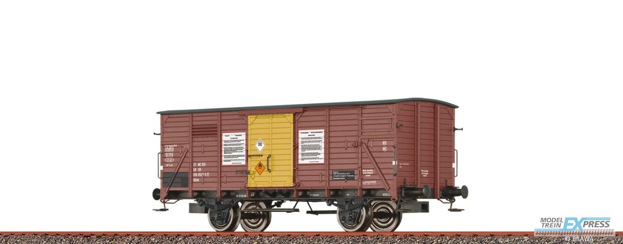 Brawa 49072 H0 Gedeckter Güterwagen Gklm "Tetraethylblei" DR Ep. IV