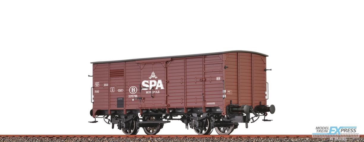 Brawa 49886 H0 Gedeckter Güterwagen G10 "Spa Monopole" SNCB Ep. III