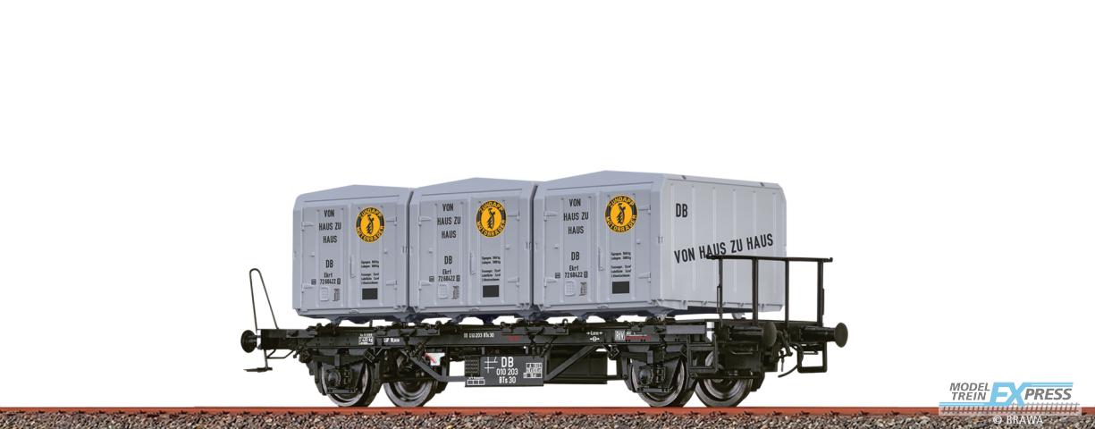 Brawa 50596 H0 Behältertragwagen BTs 30 DB, mit Ekrt212 "Von Haus zu Haus / Zündapp"