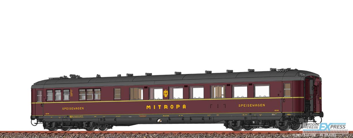 Brawa 51032 H0 Speisewagen Hnbr MITROPA, DC LED+