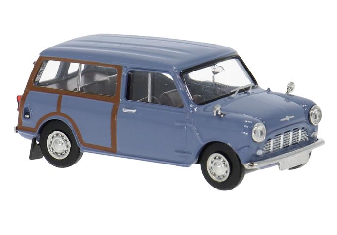 Brekina 15363 Austin Mini Countryman, blau, 1960, Woody, 1:87