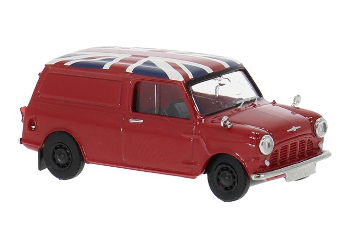 Brekina 15365 Austin Mini Countryman, rot, 1960, Union Jack