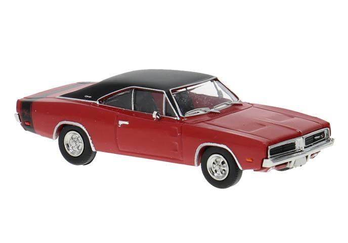 Brekina 18003 Dodge Charger, rot/schwarz, 1969, 1:87