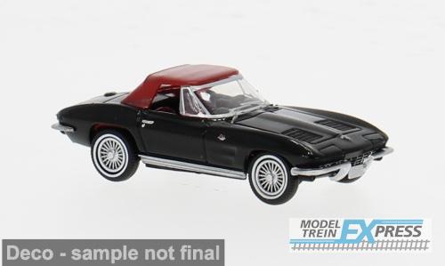 Brekina 18025 Chevrolet Corvette C2 Cabrio, schwarz geschlossen