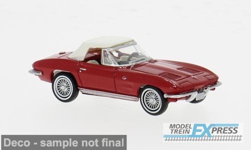 Brekina 18026 Chevrolet Corvette C2 Cabrio, rot geschlossen