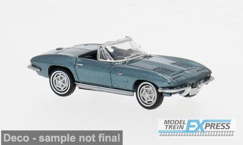 Brekina 18027 Chevrolet Corvette C2 Cabrio, türkis met. offen