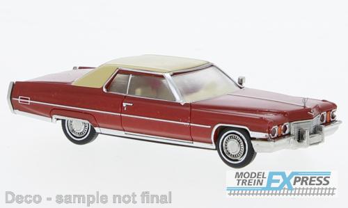 Brekina 18125 Cadillac Coupe deVille metallic dunkelrot, beige, 1972,