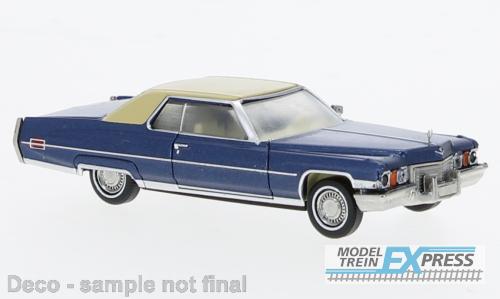 Brekina 18127 Cadillac Coupe deVille metallic blau, beige, 1972,
