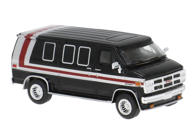 Brekina 18262 GMC Vandura, schwarz/silber, 1983