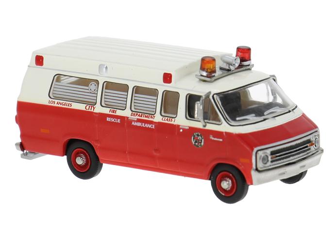 Brekina 18304 Dodge B 200 Ambulance, 1975, Los Angeles