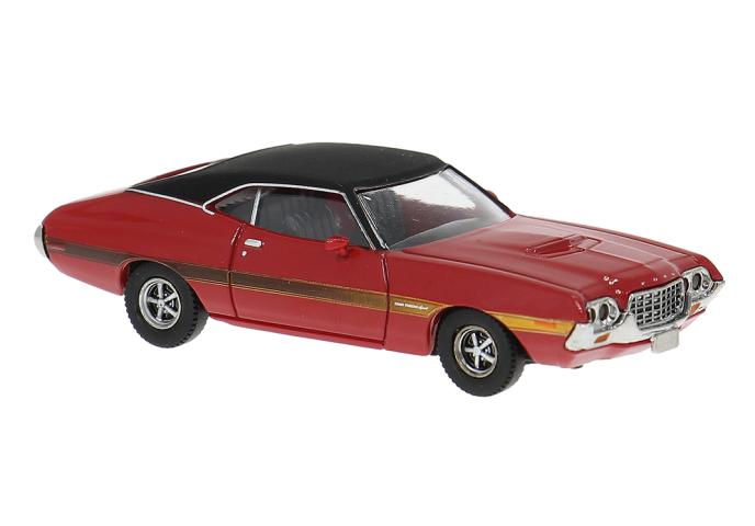 Brekina 18326 Ford Gran Torino Sport, rot/schwarz, 1969