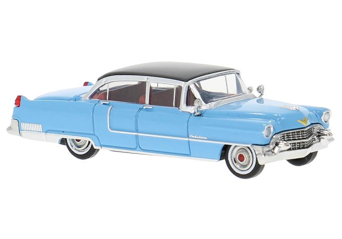 Brekina 18351 Cadillac Fleetwood, blau/schwarz, 1955