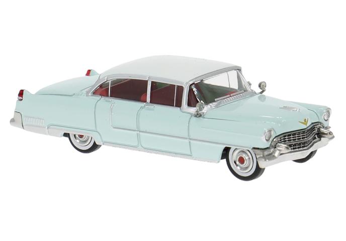 Brekina 18355 Cadillac Fleetwood, hellblau/weiss, 1955