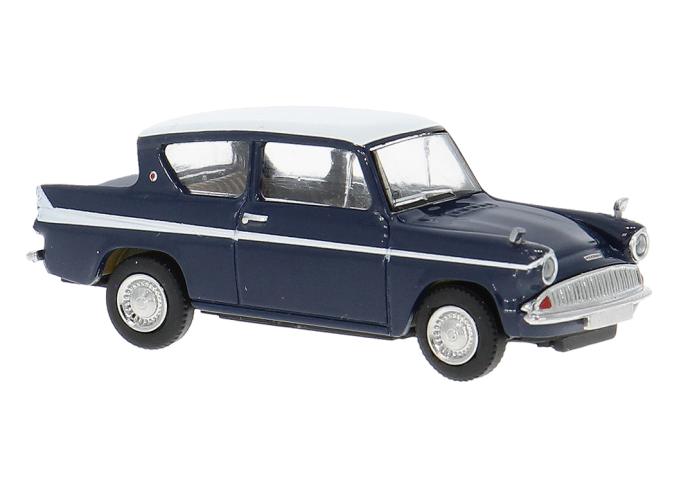Brekina 19337 Ford Anglia, dunkelblau/weiss, 1959
