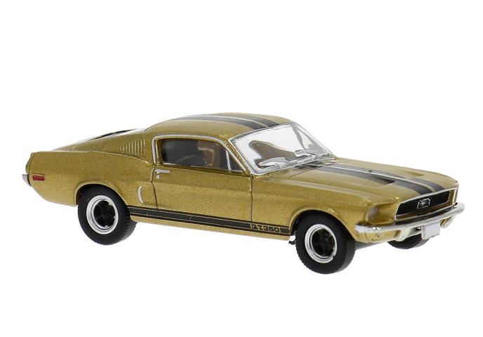 Brekina 19615 Ford Mustang GT 350 Fastback, gold/schwarz, 1968