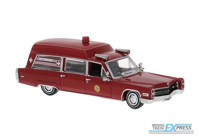 Brekina 19775 Cadillac Meteor Ambulance 1966, rot