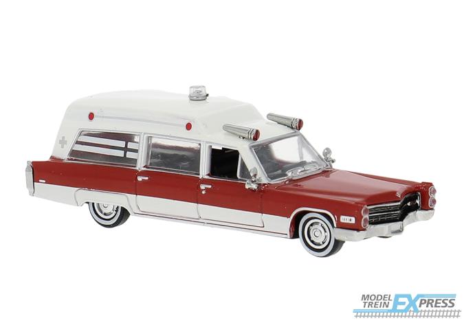 Brekina 19776 Cadillac Meteor Ambulance 1966, rot/weiß