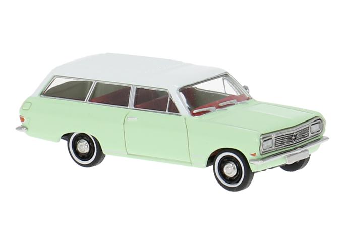 Brekina 20479 Opel Rekord B Caravan, hellgrün/weiss, 1965