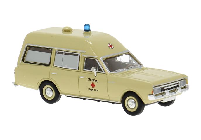 Brekina 20674 Opel Rekord C KTW, 1968, DRK Nürnberg, 1:87