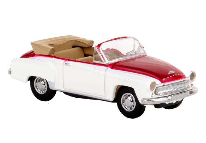 Brekina 27053 Wartburg 311 Cabriolet, weiss/dunkelrot, 1959