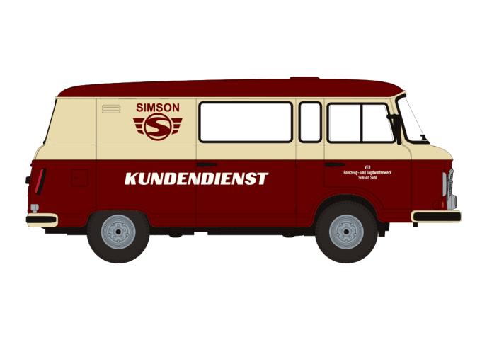 Brekina 30229 Barkas B 1000 Halbbus, 1980, Simson Kundendienst