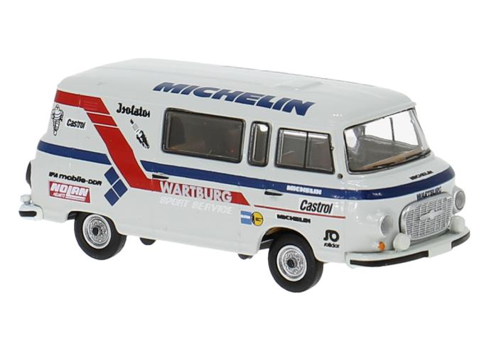 Brekina 30232 Barkas B 1000 Halbbus, grau, 1980, Wartburg Sport