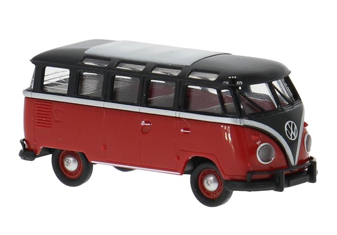 Brekina 31852 VW T1b Samba schwarz/rot