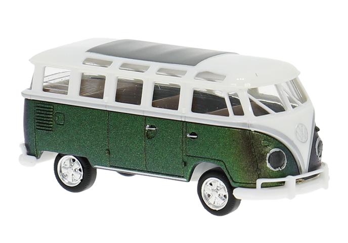 Brekina 31858 VW T1b Samba, weiss/dunkelgrün, 1960