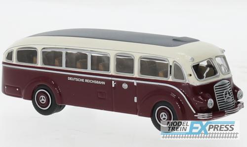Brekina 52432 Mercedes LO 3500 dunkelrot, weiss, 1936, Deutsche Reichsbahn,