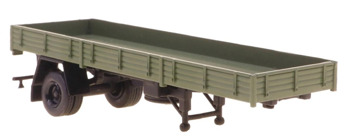 Brekina 55950 Auflieger 1achs Pritsche, oliv/schwarz, 1965