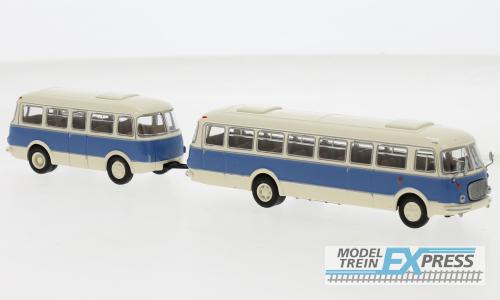 Brekina 58274 JZS Jelcz 043 Bus mit PA 01 hellbeige, blau, 1964,